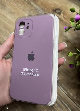 Чехол на iphone 12 квадратных борта чехол на айфон silicone case full camera на apple айфон1 фото