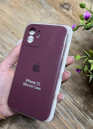 Чохол на iphone 12 квадратні борти чохол на айфон silicone case full camera на apple айфон1 фото