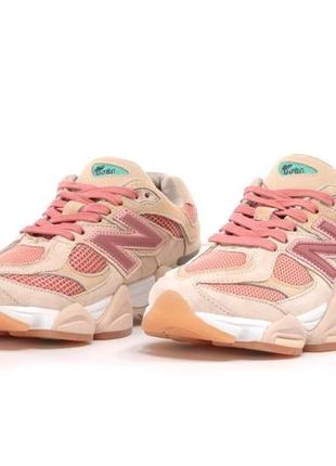 Жіночі замшеві кросівки new balance 9060 white pink нью беланс 9060 наложка3 фото