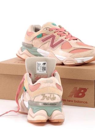 Жіночі замшеві кросівки new balance 9060 white pink нью беланс 9060 наложка8 фото