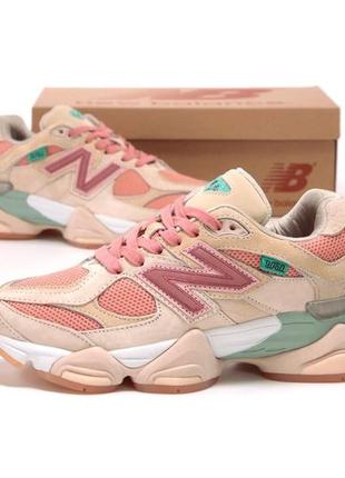 Жіночі замшеві кросівки new balance 9060 white pink нью беланс 9060 наложка1 фото