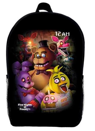 Рюкзак фнаф аниматроники 5 ночей с фредди детский (gear bag mini fnaf 07) черный, 29 х 21 х 9 см