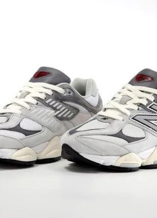 Жіночі замшеві кросівки new balance 9060 white grey нью беланс 9060 наложка8 фото