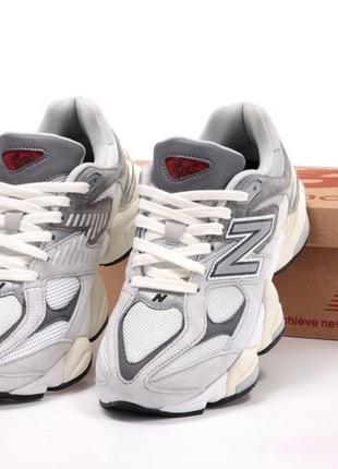 Жіночі замшеві кросівки new balance 9060 white grey нью беланс 9060 наложка1 фото