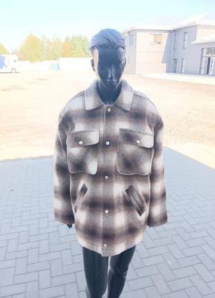 Жіноча клітчата тепла рубашка куртка