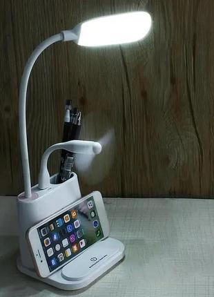 Настільна лампа акумуляторна losso fl-1200 біла4 фото
