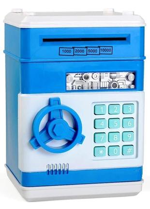 Електронна скарбничка сейф з кодовим замком синій