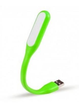 Гнучка світлодіодна міні usb led лампа для ноутбука зелений