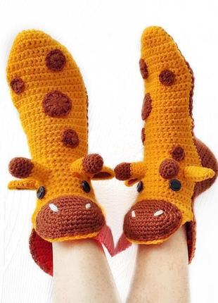 Вязаные носки-жирафы