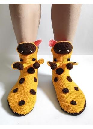 Вязаные носки-жирафы2 фото