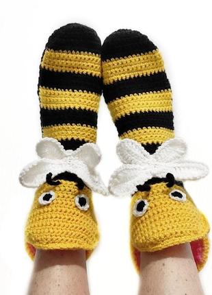 В'язані шкарпетки-бджілки5 фото