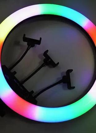 Кільцева лампа rgb ring light led 3 кріплення mj-18 55.5 см7 фото