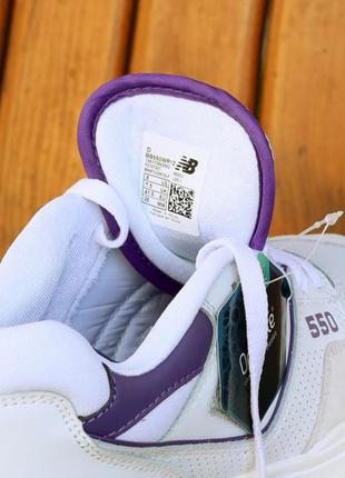 Женские кожаные кроссовки new balance 550 white purpleALs 550 наляжка6 фото