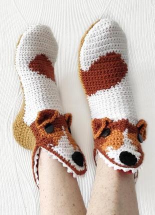 В'язані шкарпетки-собаки джек-рассел тер'єри3 фото