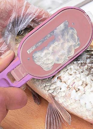 Рибочистка ніж для чищення луски риби killing-fish knife рожева1 фото