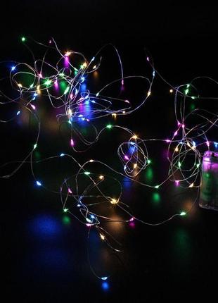 Світлодіодна гірлянда xmas 200 led мультикольорова copper batt...