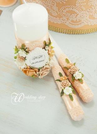Cвічки для весілля персикові3 фото