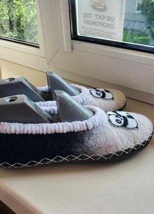Войлочные тапки " панды"2 фото