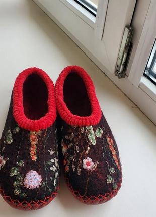 Войлочные женские тапки " gloria"2 фото