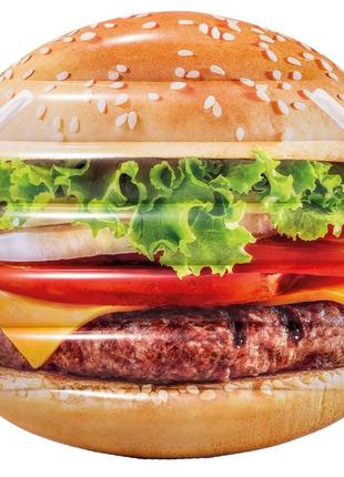 Надувной плотик гамбургер intex с 2 ручками 145 х 142 см.3 фото