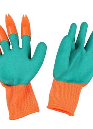 Садові рукавички з роздвоєними кігтями garden genie gloves