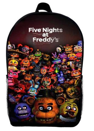 Рюкзак фнаф аниматроники 5 ночей с фредди детский (gear bag mini fnaf 08) черный, 29 х 21 х 9 см