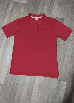 Мужская футболка / поло / slazenger / красная футболка с воротником / мужская одежда / чоловічий одяг /