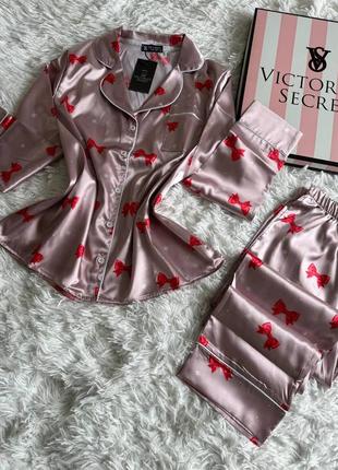 Женская пижама ❤️ victoria ́s secret с бантиками2 фото