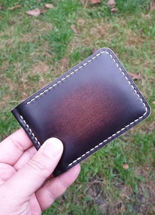 Оригинальный кошелёк с зажимом для купюр "патина"2 фото