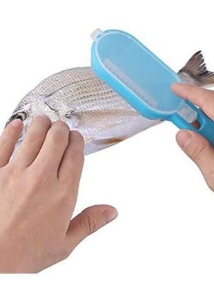 Рибочистка ніж для чищення луски риби killing-fish knife блакитна2 фото