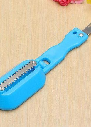 Рибочистка ніж для чищення луски риби killing-fish knife блакитна4 фото