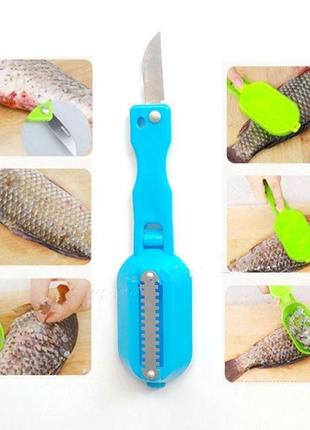 Рибочистка ніж для чищення луски риби killing-fish knife блакитна5 фото