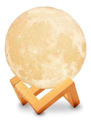 Нічний світильник місяць 3d moon light 18 см з пультом ду2 фото