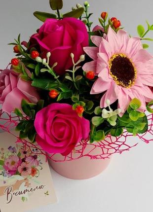 Мыльные цветы, букет из мыльных роз, цветы из мыла, розы из мыла модель № 102