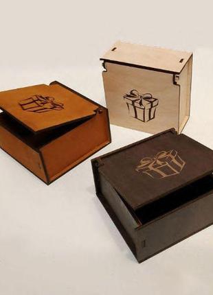 Дерев'яні коробки з кришкою різних розмірів. 3 кольору. гравірування під замовлення (персоналізація/лого).