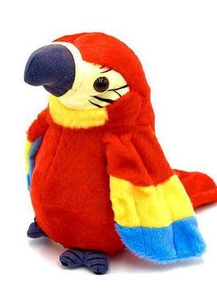 Інтерактивна іграшка говорить папуга parrot talking червоний3 фото