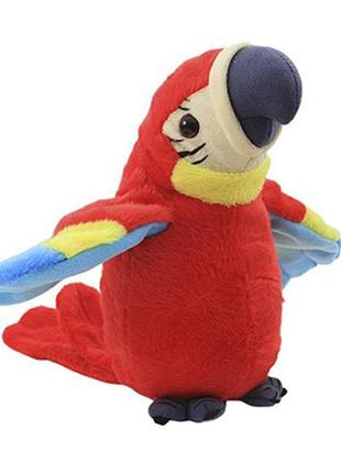 Інтерактивна іграшка говорить папуга parrot talking червоний5 фото