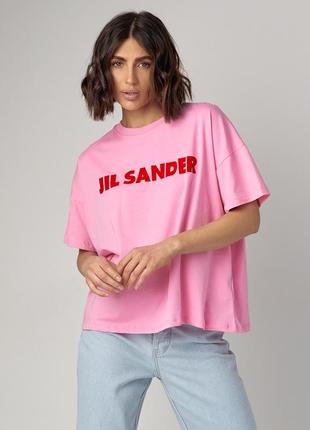 Трикотажная футболка с надписью jil sander артикул: 321032