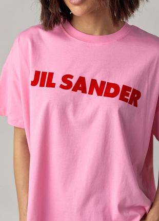 Трикотажна футболка з написом jil sander артикул: 3210326 фото