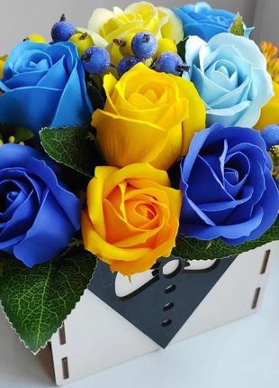 Мыльные цветы, букет из мыльных роз, композиция цветы из мыла, розы из мыла № 139