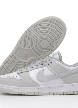 Женские кожаные кроссовки nike sb dunk low white grey найк б данк налобка6 фото