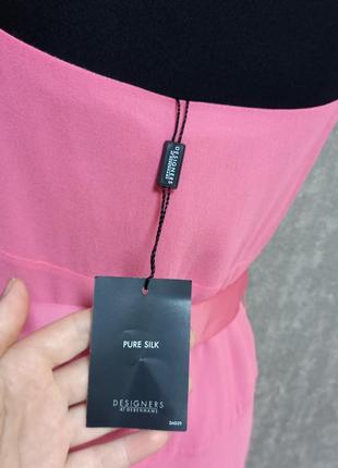 Сукня, сарафан міді   шовковий 100% натуральний шовк рожевий ,шикарний ,ефектний, легкий ,літній ,бренд debenhams.3 фото