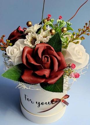 Мыльные цветы, букет из мыльных роз, композиция цветы из мыла, розы из мыла № 165