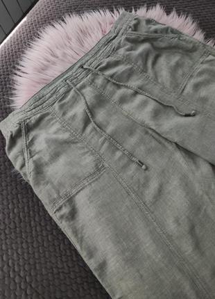 Льняные брюки на резинке штаны2 фото