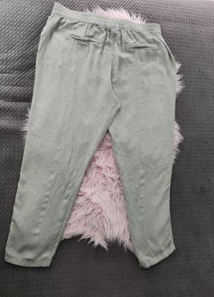 Льняные брюки на резинке штаны7 фото