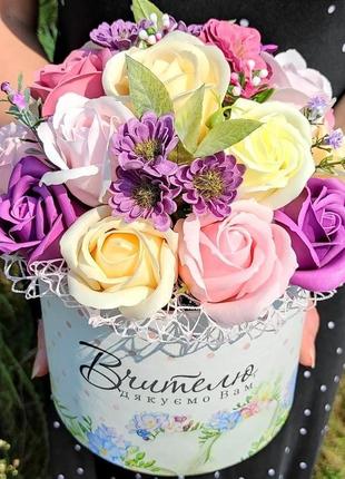 Мыльные цветы, букет из мыльных роз, композиция цветы из мыла, розы из мыла № 195