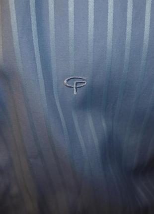 Брендовая мужская рубашка giovanni paolo под запонки голубая в полоску в идеале