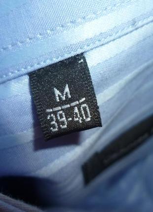 Брендовая мужская рубашка giovanni paolo под запонки голубая в полоску в идеале