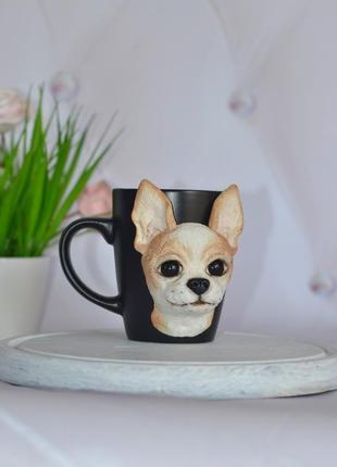 Чашка с декором собака чихуахуа2 фото