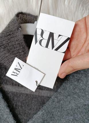 Трикотажный свитер с полупрозрачной вставкой от zara, размер xl6 фото